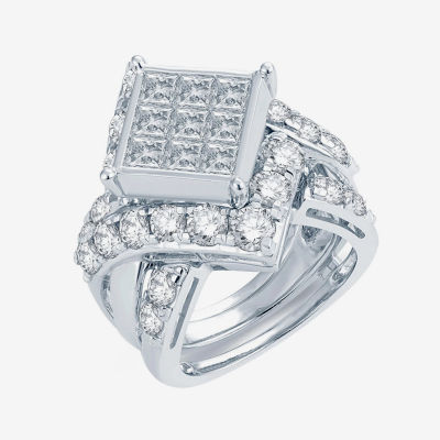 5 CT.T.W. Natural Diamond 14K White Gold Multi-Top Bridal Set