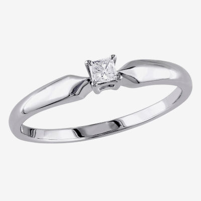 Promise My Love Womens 1/10 CT. T.W. Natural White Diamond Sterling Silver Ring