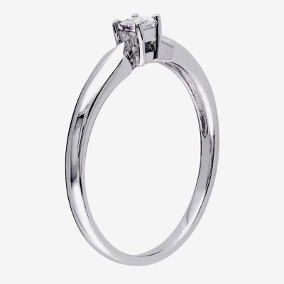 Promise My Love Womens 1/10 CT. T.W. Mined White Diamond Sterling Silver Ring