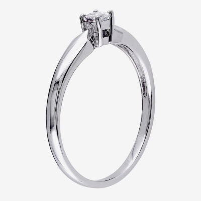 Promise My Love Womens 1/10 CT. T.W. Natural White Diamond Sterling Silver Ring