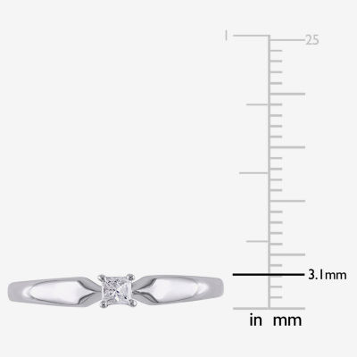 Promise My Love Womens 1/10 CT. T.W. Natural White Diamond Sterling Silver Ring