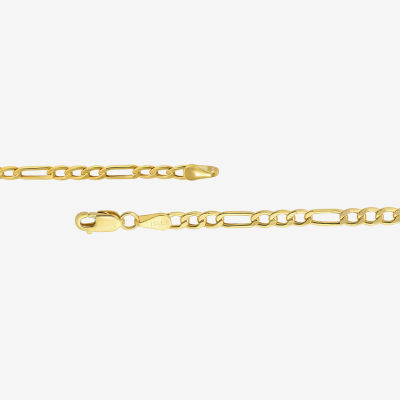 10K Gold Inch Hollow Figaro Chain Necklace