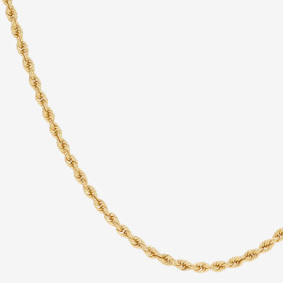 14K Yellow Gold 18-24" 1.35mm Hollow Rope Chain Necklace