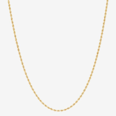 14K Yellow Gold 18-24" 1.35mm Hollow Rope Chain Necklace