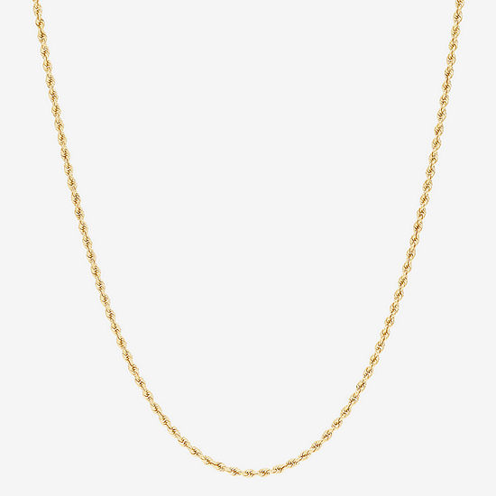 14K Yellow Gold 18-24" 1.35mm Hollow Rope Chain Necklace