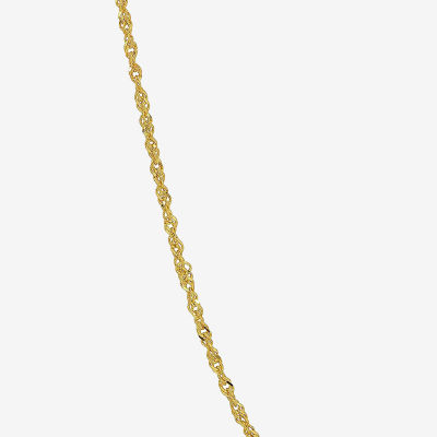 Made in Italy 18K Gold 20 Inch Solid Singapore Chain Necklace