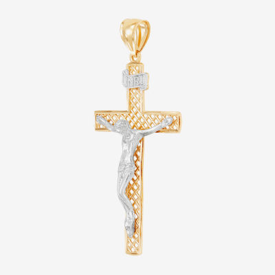 Crucufix Womens 14K Gold Cross Pendant