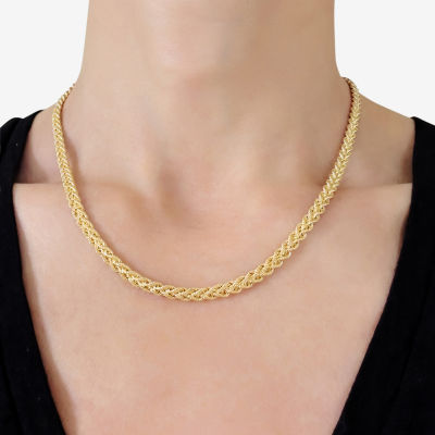 14K Gold 18 Inch Hollow Double Rope Chain Necklace