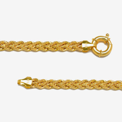 14K Gold Inch Hollow Rope Chain Bracelet