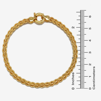 14K Gold Inch Hollow Rope Chain Bracelet