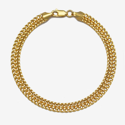 10K Gold 7.5 Inch Hollow Curb Link Bracelet