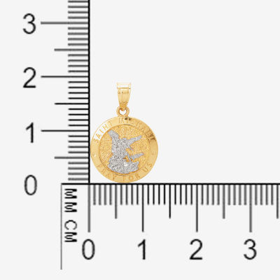 Religious Jewelry Saint Michael Medallion Unisex Adult 14K Two Tone Gold Round Pendant