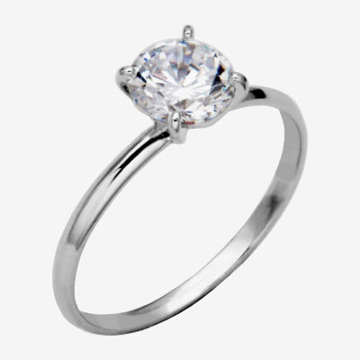 1 1/4 CT. T.W. Cubic Zirconia Platinum Over Silver Round Solitaire Engagement Ring