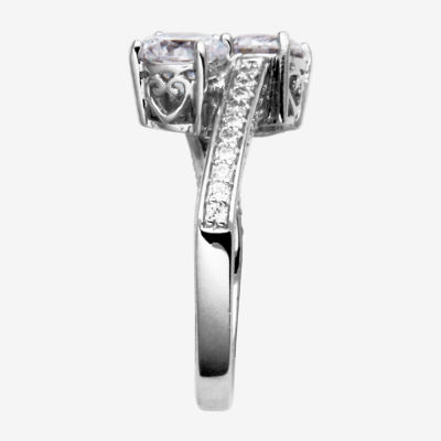 Womens 2 1/4 CT. T.W. Cubic Zirconia Sterling Silver Round Cocktail Ring