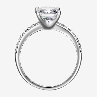 Womens 4 1/4 CT. T.W. Cubic Zirconia Sterling Silver Rectangular Solitaire Engagement Ring
