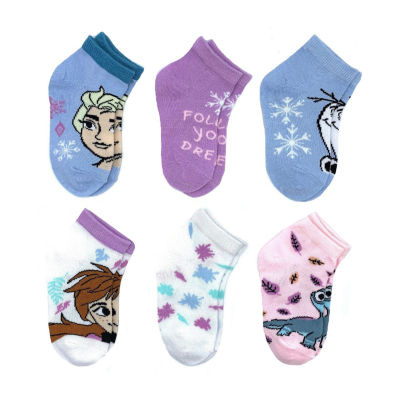 Disney Toddler Girls 6 Pair Frozen Quarter Socks