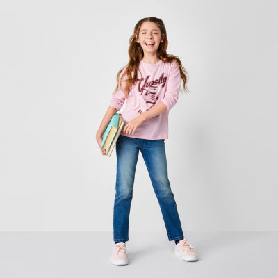 Thereabouts Little & Big Kid Girls Adjustable Waist Stretch Fabric Superflex Mid Rise Regular Fit Bootcut Jean
