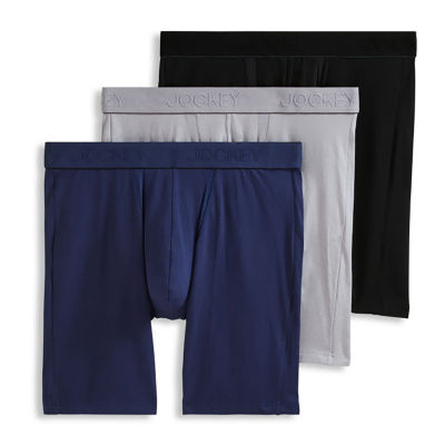 Jockey Chafe Proof Pouch Cotton Mens 3 Pack Long Leg Boxer Briefs