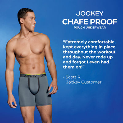 Jockey Chafe Proof Pouch Cotton Mens 3 Pack Long Leg Boxer Briefs