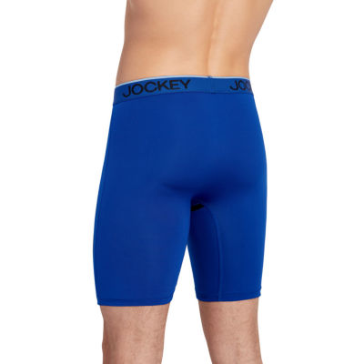 Jockey Staycool Mens 3 Pack Long Leg Boxer Briefs, Color: Blue - JCPenney