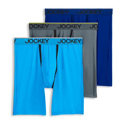Men's Jockey 3-Pack Chafe-Proof Pouch Microfiber 8.5 Long Leg Boxer Briefs