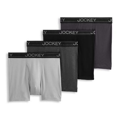 Jockey Lightweight Cotton Blend Mens 4 Pack Boxer Briefs