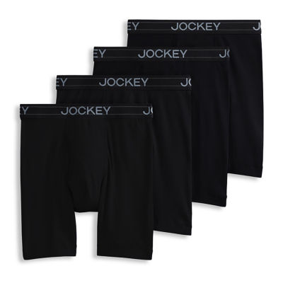 Jockey Everyday Casual Lightweight Cotton Blend Mens 4 Pack Long Leg Boxer Briefs