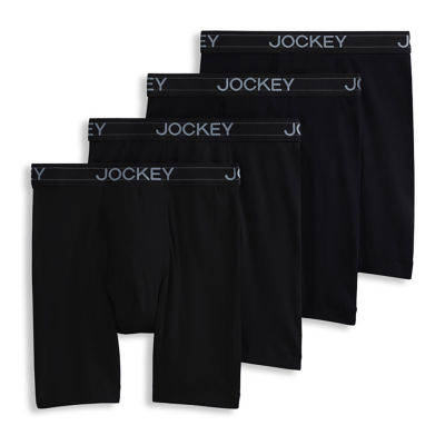 Jockey Lightweight Cotton Blend Mens 4 Pack Long Leg Boxer Briefs