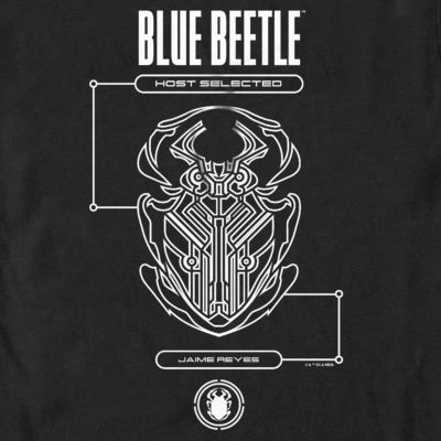 Mens Crew Neck Short Sleeve Blue Beetle Graphic T-Shirt