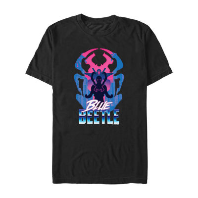 Mens Crew Neck Short Sleeve Blue Beetle Graphic T-Shirt