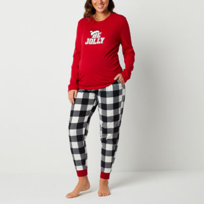 Maternity Matching Jersey Pajama Top and Pants Set