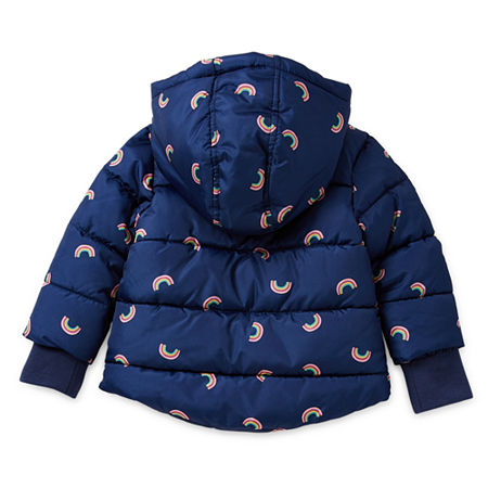 Thumbnail 2 of Okie Dokie Baby Girls Hooded Midweight Jacket, 12 Months, Blue