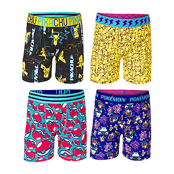 Pokemon Big Kid Boys 4 Pair Boxer Briefs, Color: Yellow - JCPenney