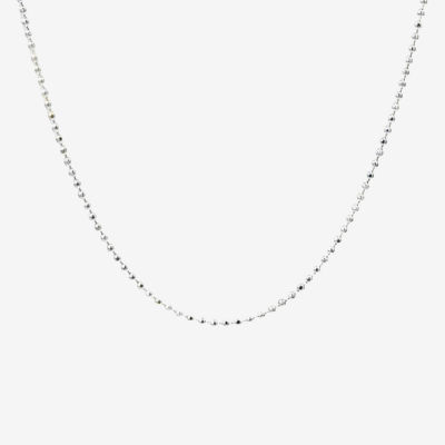 Silver Treasures Womens Sterling Silver 24 Inch Bead Chain Necklace