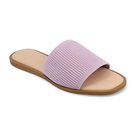 Journee Collection Womens Prisilla Flat Sandals, 9 Medium, Purple