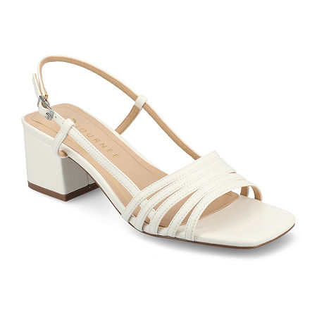 Journee Collection Womens Shayana Heeled Sandals, 8 Wide, White
