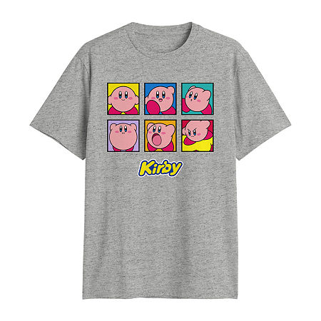 Novelty T-shirts Mens Crew Neck Short Sleeve Regular Fit Kirby Big And Tall Graphic T-shirt In Gray