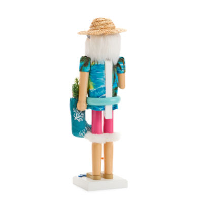 North Pole Trading Co. 14in Beach Wood Christmas Nutcracker