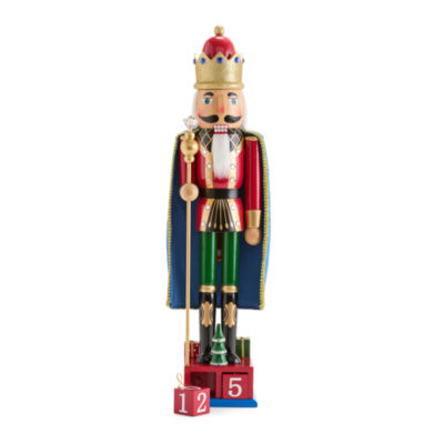 North Pole Trading Co. 24in Advent Wood Christmas Nutcracker