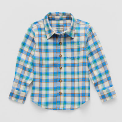 Okie Dokie Toddler & Little Boys Long Sleeve Button-Down Shirt