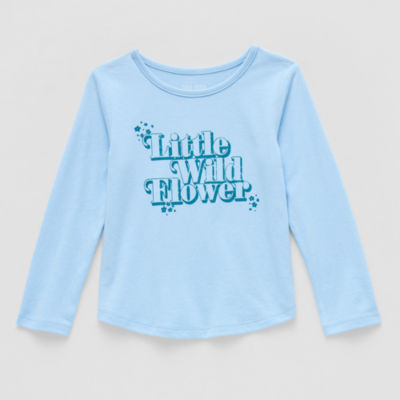 Okie Dokie Toddler & Little Girls Round Neck Long Sleeve Graphic T-Shirt