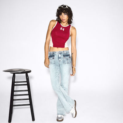 Joaquina for JCPenney Womens-Juniors Crew Neck Tank Top