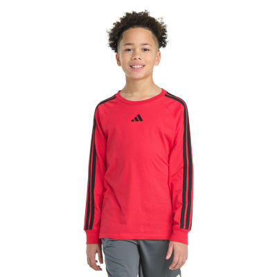 adidas Big Kid Boys Crew Neck Long Sleeve Regular Fit Graphic T-Shirt