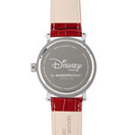 Disney Mickey Mouse Mens Red Leather Strap Vintage-Style Watch