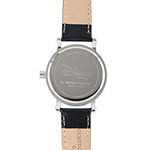 Disney Minnie Mouse Womens Black Leather Strap Watch