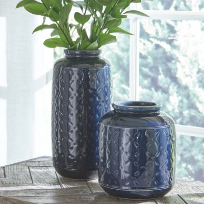 Signature Design by Ashley® Marenda 2pc. Vase, Color Navy Blue JCPenney