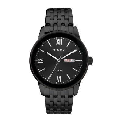 Timex Mens Black Stainless Steel Bracelet Watch Tw2t50400ji