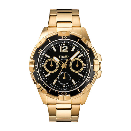 Timex Mens Gold Tone Stainless Steel Bracelet Watch Tw2t50800ji
