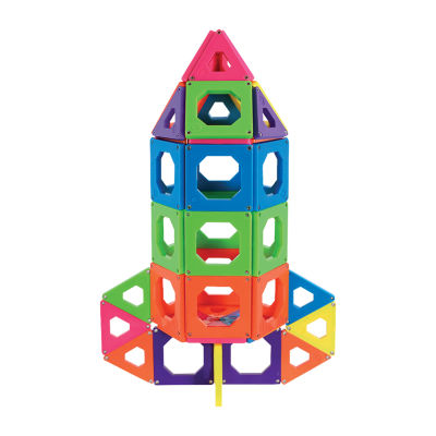 Discovery Kids 50-Piece Magnetic Tile Building Blocks Set