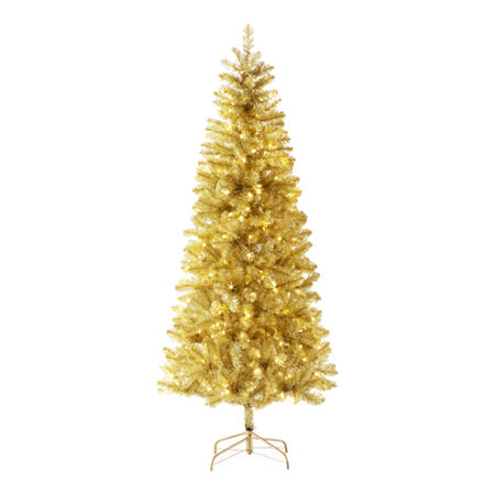 North Pole Trading Co. 7 Foot Bretton Spruce LED Pre-Lit Christmas Tree, One Size , Yellow
